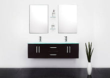 Grafica ma.ro srl Mobile Bagno ARREDOBAGNO RUBINETTI Inclusi Nero Laccato 151 CM Doppio LAVABO Ice