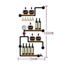 MoDi Wine Rack Retro Style Industriale Tubo di Acqua a Parete Vino Rack (L75 * W20 * H145CM)