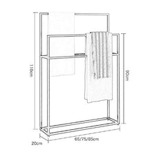 Wing Porta Asciugamani da Terra in Metallo, Porta Salviette Grande per Bagno, Cucina, Piantana da Bagno a 2 Bracci, Resistente, Robusto e Resistente alla ruggine,d'oro,65×20×110cm(L×W×H)