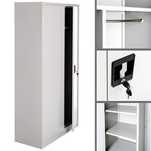 TecTake Armadio armadietto in metallo a 6 scomparti con asta appendiabiti 180x90x40 cm Grigio