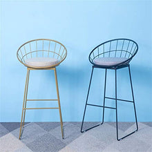 LWW Sgabelli, Sedia Sgabelli moderni con schienale poggiapiedi per la cucina di alta panno Sgabello Cuscino Sedie da pranzo | Legs Bar industriale sgabello di metallo,Grigio,75CM