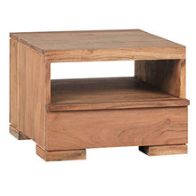 WOHNLING Comodino in Legno massello di Acacia Notte-Dresser 30 cm 1 cassetto in Vero Legno di deposito Comodino Stile Country
