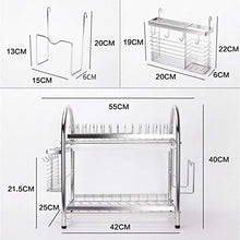 LYM &ripiano di stoccaggio Scaffale di Scarico for stoviglie in Acciaio Inossidabile, scaffale da Cucina Multifunzione Scaffale da Cucina -2 Strati Scaffale di Finitura