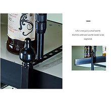 JHGJBJ Cremagliera del Vino Nero con Supporto Light Box Asta Regolabile Bicchiere di Vino Hanging Domestica Vino Rack Multifunzionale (Size : 100cmx35cm)