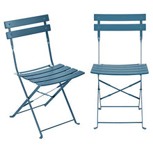 [en.casa] Set da Bistrot Composto di 1 Tavolo Rotondo e 2 Sedie Set Mobili Pieghevoli da Giardino/Balcone/Pub/Bar - Turchese