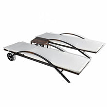 Festnight Set Lettino Prendisole/Sedie a Sdraio 3 pz in Polirattan Marrone