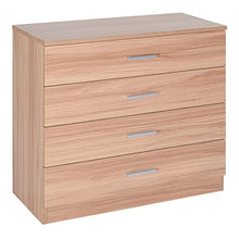 HOMCOM Cassettiera Salvaspazio in Legno, Comò con 4 Cassetti per Camera da Letto, Rovere, 72x33.5x67cm