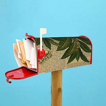 Stampa botanica su vecchia pagina del libro dal design unico per cassetta delle poste, copertina magnetica per giardino e cortile, dimensioni standard 53 x 45 cm