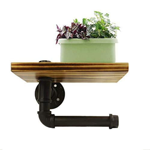 &ripiano di stoccaggio Mensole a muro, Ferro battuto tubi Rack, bagno da parete titolari Hanging tovagliolo di carta, di conservazione e sulla Scaffali (30 * 20cm) Scaffale di finitura
