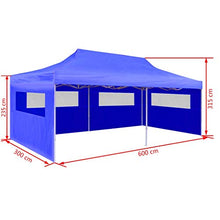 Festnight Tenda per Feste Pieghevole, Tendone da Giardino Pop-up Pieghevole, Gazebo da Giardino 3 x 6 m Blu