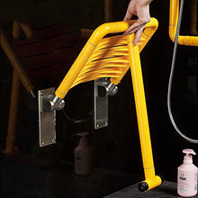 LXLAMP Sgabello Doccia Antiscivolo Regolabile in Altezza Sedia for Doccia in Acciaio a Parete, Sedile for Doccia Ribaltabile con Piedini in Gomma for Anziani e Mobilità Limitata 400 kg Giallo