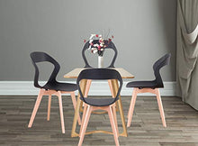 Set di 4 sedie da Pranzo in plastica con Schienale Cavo, sedie Laterali per Ufficio, Salotto, Cucina, Soggiorno, Cucina, Sedia con Gambe in Legno, sedie per Sala da Pranzo
