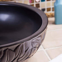Jgophu China Artistic Porcelain - Lavabo in ceramica, realizzato a mano, colore: Nero
