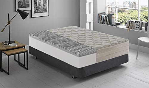Materassiedoghe Materasso Gel rinfrescante a 9 Zone Differenziate Alto 25cm con Memory GelOrtopedico Certificato Presidio Medico Classe I con DETRAZIONE FISCALE, (120X200) Poliuretano, Bianco
