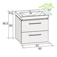 Insieme Mobile & lavabo Riho altare Set 30 in Legno Laccato Lucido 60 x 47 x h56,5 cm