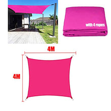 CH-GTJ Tenda A Vela Rettangolare,Antivento Impermeabile Protezione Raggi UV per Giardino Terrazza Campeggio,Rose Red,4X4m