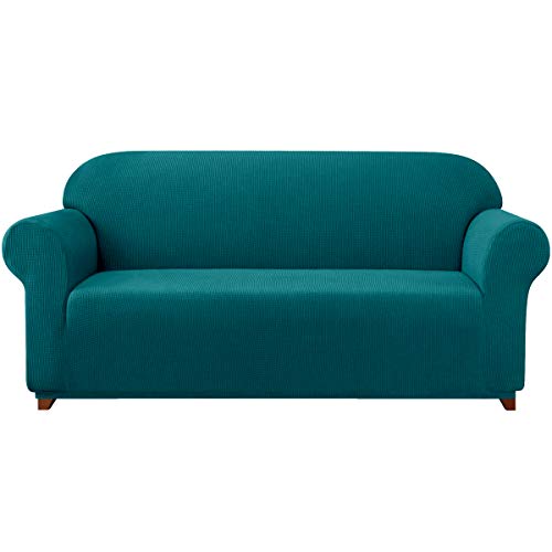 subrtex Fodera per Divano Spandex Fodera per Divano Elasticizzata Fodera per Poltrona Elastico (3 posti, Blu)