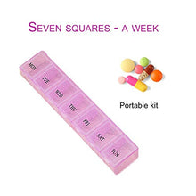Courage Ouyang - Contenitore portatile con 7 griglie settimanali per medicine e pillole, dimensioni portatili