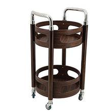 YIN YIN Carrello per Ripiani Scaffale in Ferro battuto Mobile in Legno conveniente Solido Stabile Cucina Ristorante Vino Carrello cremagliera Rosso Noce Colore 40X40X77cm Carrello a rulli