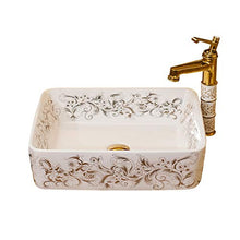 Yxx max -Lavabo Lavabo, Piazza Ceramica for Usi Domestici contatore Bacino di Arte lavandino del Bagno (48x37x13cm) Lavandino del lavabo