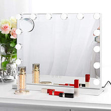 HFFFHA Specchio per Il Trucco con luci a LED Grande Specchio per Il Trucco Illuminato da Hollywood con 14 lampadine a LED dimmerabili Controllo del Touchscreen Cosmetico