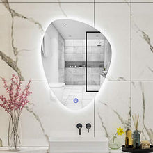 L&ED Specchio da Bagno Illuminato a LED Specchio da Trucco per Trucco da Parete con luci, Interruttore a sfioramento IP44 retroilluminato Senza Cornice （Forma a Goccia）