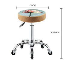 Sgabello Girevole, Altezza Regolabile 43-55 cm Girevole 360° per Salone Medico, estetico, Artista, Studio e Uso Domestico,Blue Lotus