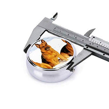 Scatola rotonda per medicina portatile, mini pillole in metallo, dispenser per pillole tascabili, borsa da viaggio, regalo per cani, pastore e neve