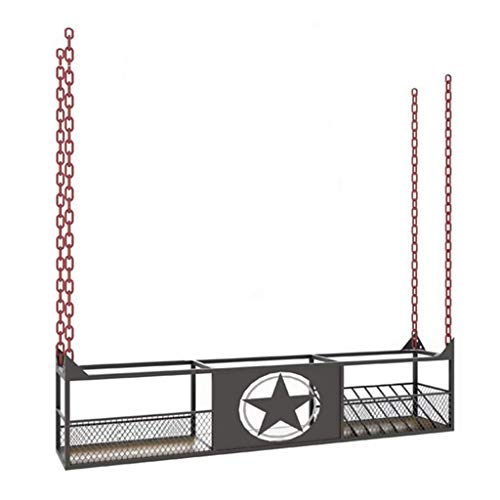 LYLSXY Wine Rack, cucina industriale Ferro Battuto Wine Rack attaccatura del supporto di vetro di vino bottiglia di vino Display Stand bagagli Cabinet/cucina/bar, Nero