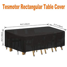 Tesmotor Copertura per Mobili da Giardino, Telo Copritavolo da Esterno Impermeabile, resistente alla polvere, Copertura per Tavolo da Giardino Rettangolare 242 x 182 x 100CM
