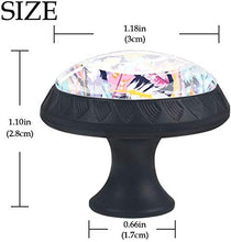 Piume di Boho blu viola rosa dell'acquerello Pomelli per Porta Set di 4 Pomelli per Mobili Manopole per Cassetti Cucina Armadio Vetro