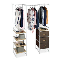 Relaxdays Stand Appendiabiti, 3 Scomparti, Aperto, Scaffale Componibile, Guardaroba, Acciaio, HLP 198x43x46,5 cm, Bianco
