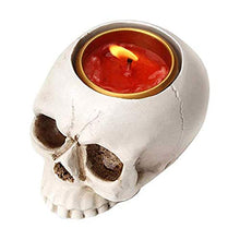 QZF Titolare del Cervello Teschio di Candela Cranio Luce del tè con la Resina di Scheletro a Candle Holder casa Festa a Tema Haunted House Cortile Candlelight Dinner Sala da Pranzo deposito Bar