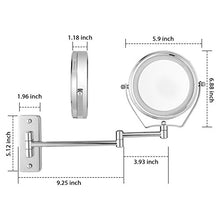 Himimi Illuminazione a LED per Specchio cosmetico e ingrandimento 1x / 7X, Specchio per Il Trucco da Parete, Girevole a 360 ° Pieghevole per Il Bagno per Il Trucco e la rasatura