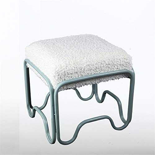 EXCLVEA Sedile per Trucco per Camera da Letto Vanity Comodo Sgabello ottomano Dressing Imbottito attenuato Banco con Metallo Leg (Colore : Beige, Dimensione : 41x41x49cm)