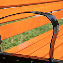 Panchina da Giardino All'aperto, 120 Cm / 150 Cm, Panca da Patio Vintage per 3 Persone con Schienale E Bracciolo, Struttura Robusta E Durevole in Ghisa E Sedile in Legno-plastica
