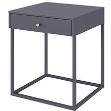 Comodino LHY- Comodino in metallo, resistente e durevole, con capacità di carico pesante, adatto per camera da letto, soggiorno, ecc. grigio