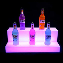 HYDDG - Espositore a 2 ripiani a LED da banco per bottiglie di liquore, con telecomando a LED a colori RF per compleanni, matrimoni, feste di Natale
