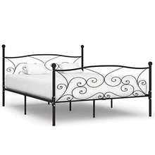 Tidyard Struttura Letto Matrimoniale Francese in Metallo Nero con Doghe 180x200 cm,Giroletto Matrimoniale in Mettallo 180x200 cm,Letto con Doghe,Struttua Letto Matrimoniale in Metallo