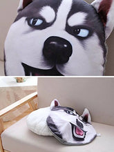 BLOSSOMLIFE 3D Stampato Cuscino 38,1 cm Funny Dog Head Decorativo Peluche, Husky B, Diameter: 15 inch