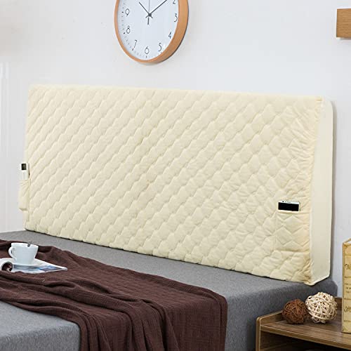 Fodera Per Testata Letto In Velluto Di Cristallo Di Lusso Copertura Per Testiera Trapuntata Singola/Doppia In Legno/Pelle/Tessuto Schienale Per Letto Fodera Per Protezione Decorazione,Beige-200cm
