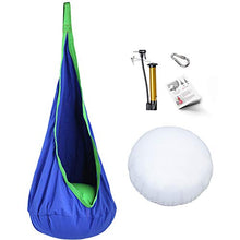 Eggdel Hammock del cotone del bambino con il cugino di plastica gonfiabile supporto fino a 70kg - Blu