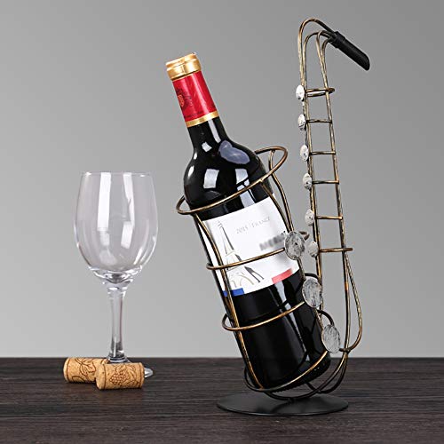 LDLL Porta Bottiglie da Vino, Creativo Armadietto del Vino Decorazione, Sassofono Portabottiglie Casa Soggiorno Ornamenti retrò Decorazione