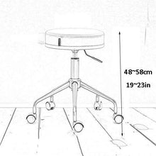 Poltrone Nubao Bar Stool regolabile su rotelle, Auto Detailing Sgabello con sede nera del cuoio sintetico, altezza regolabile 52-62 cm, Reggere il peso di 160 Kg, saloni di taglio Sgabello con schiena
