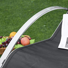 Outsunny Set 2 Sdraio da Giardino e Tavolino con Vetro, Lettino Prendisole con Tessuto Traspirante 59x169x66cm, Nero