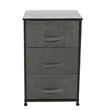 YOURLITEAMZ - Cassettiera verticale a 3 cassetti, con struttura in metallo, piano in legno, organizer in tessuto non tessuto, per abbigliamento, maglioni, jeans, coperte, colore: Nero