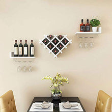 COLiJOL Portabottiglie da Vino a Forma Di Cuore a Parete Diamante Monostrato Color Noce 50,9 * 40 * 36 cm,Bianca,50,9 * 40 * 36 cm