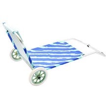 Pierre Cardin, Celeste, Linea Haiti,Spiaggina Lione, con Ruote, con Parasole, Mare Giardino Piscina, 145x63x15 cm