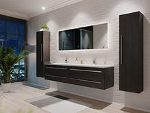Set di mobili da bagno Colossos 180 4 pezzi con specchio a LED antracite venato