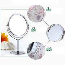 Specchio Specchi per vanità da Bagno Tavolo Girevole a Due Lati con ingrandimento 2X, Trucco in Altezza da 4-6 Pollici (Size : Oval)